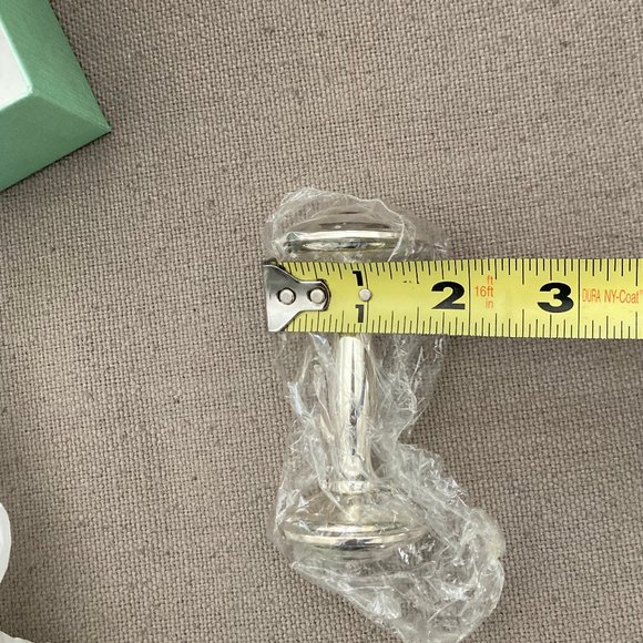 🆕 Brand New in Box - Empire Sterling Silver Polished Plain Dumbbell Baby Rattle - Picture 9 of 9